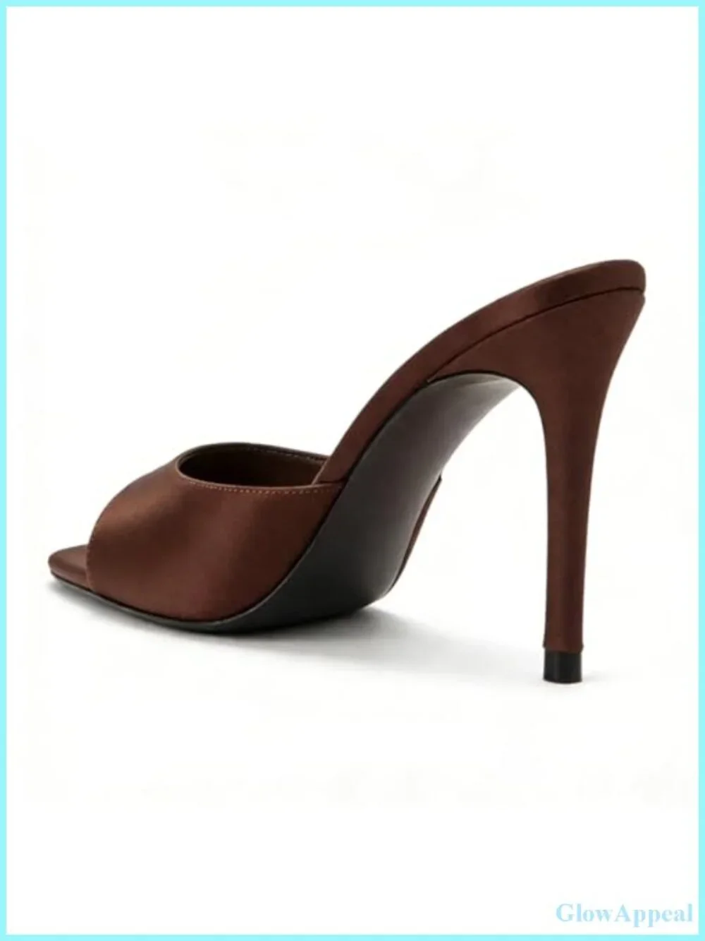Satin Peep Toe Stiletto Mules Backless Slip-On High Heel Dress Sandals
